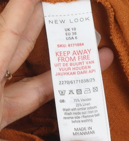 New Look Women's Orange Paperbag Trousers Size 10