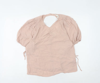 Womens UK Size M H&M Beige Basic Blouse