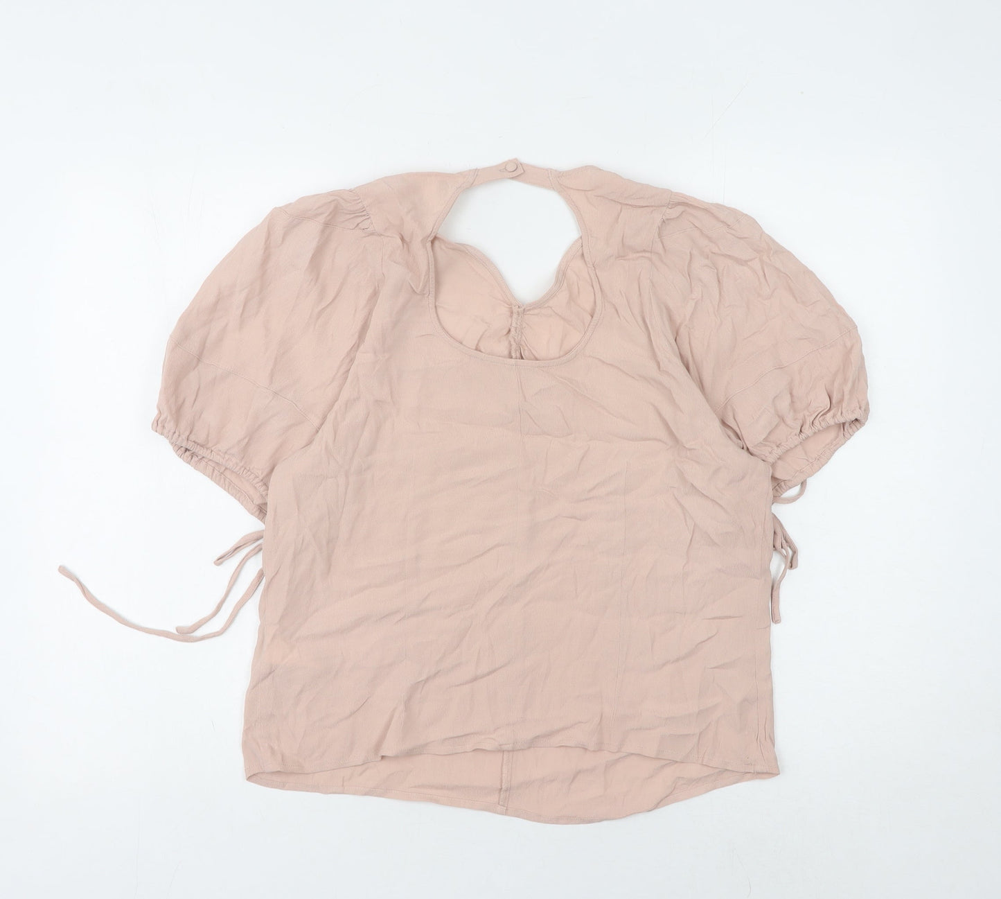 Womens UK Size M H&M Beige Basic Blouse