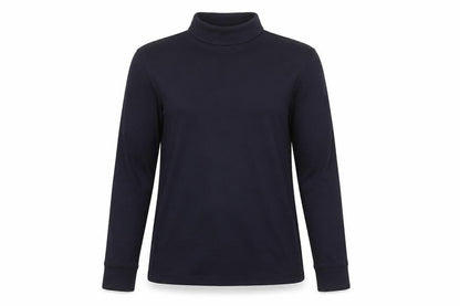 Lands' End Unisex Black Mock Neck T-Shirt - M