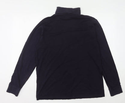 Lands' End Unisex Black Mock Neck T-Shirt - M