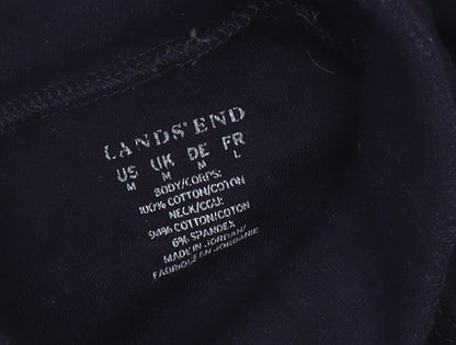 Lands' End Unisex Black Mock Neck T-Shirt - M