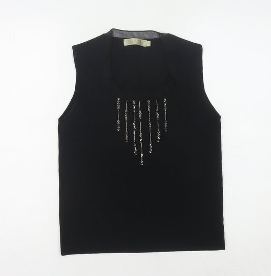 Womens UK Size 12 VIZ-A-VIZ Black  Tank