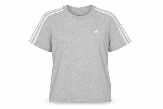 Front view of Adidas Women's Grey Cotton T-Shirt, size S