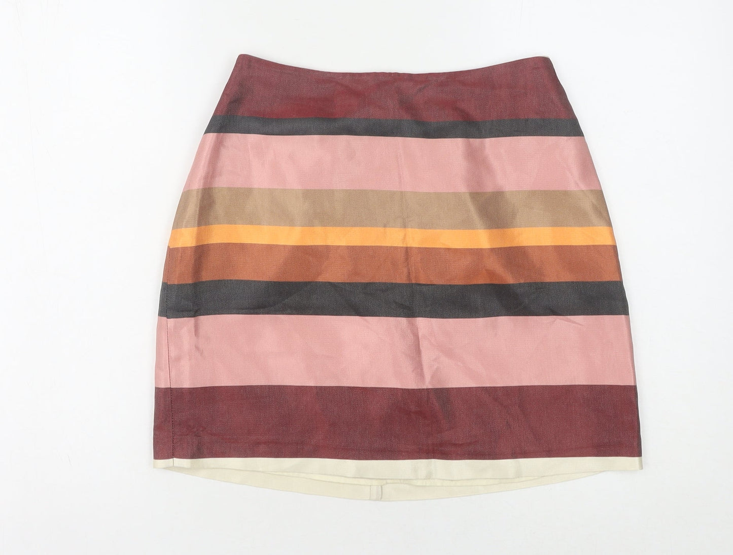 H&M Women's Multicoloured Striped Pencil Skirt - Size 8