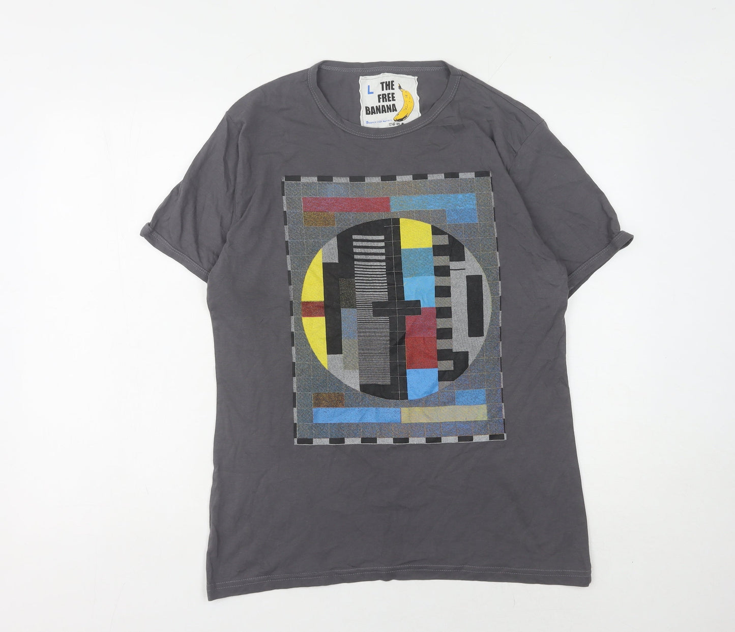 The Free Banana Men's Grey Graphic Print T-Shirt L