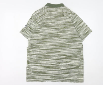 Tog Twenty Four Men's Green Striped Henley T-Shirt M