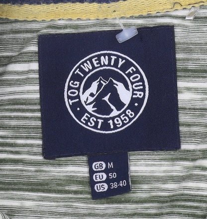 Tog Twenty Four Men's Green Striped Henley T-Shirt M