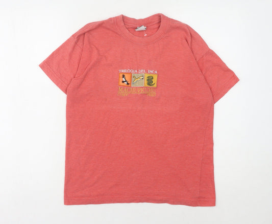 Additional front view of Manu Arts Red unisex t-shirt, size S, casual summer wear