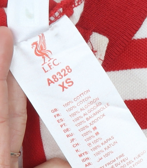 LFC Men's XS Red Striped Polo Shirt