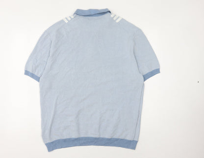 Marks and Spencer Men's Blue 2XL Striped Polo