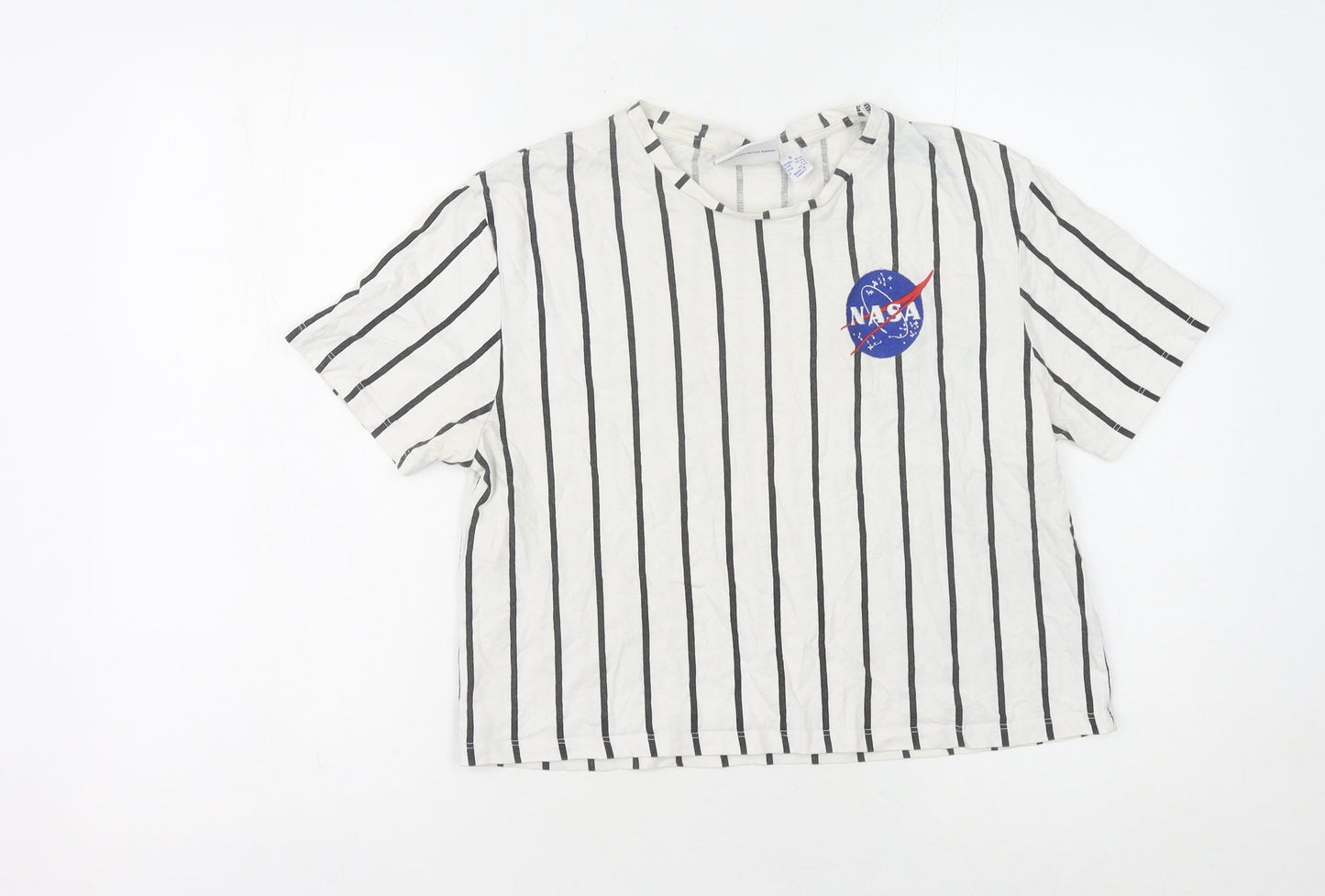 Unisex Adults UK Size S NASA White Basic T-Shirt