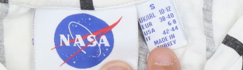 Unisex Adults UK Size S NASA White Basic T-Shirt