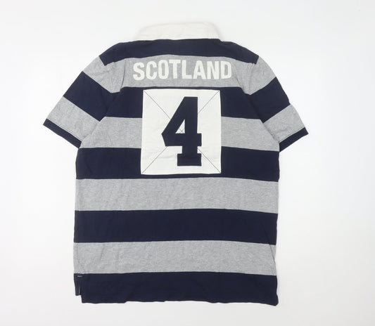 Celio Men's XL Blue Striped Polo Shirt - Casual Style