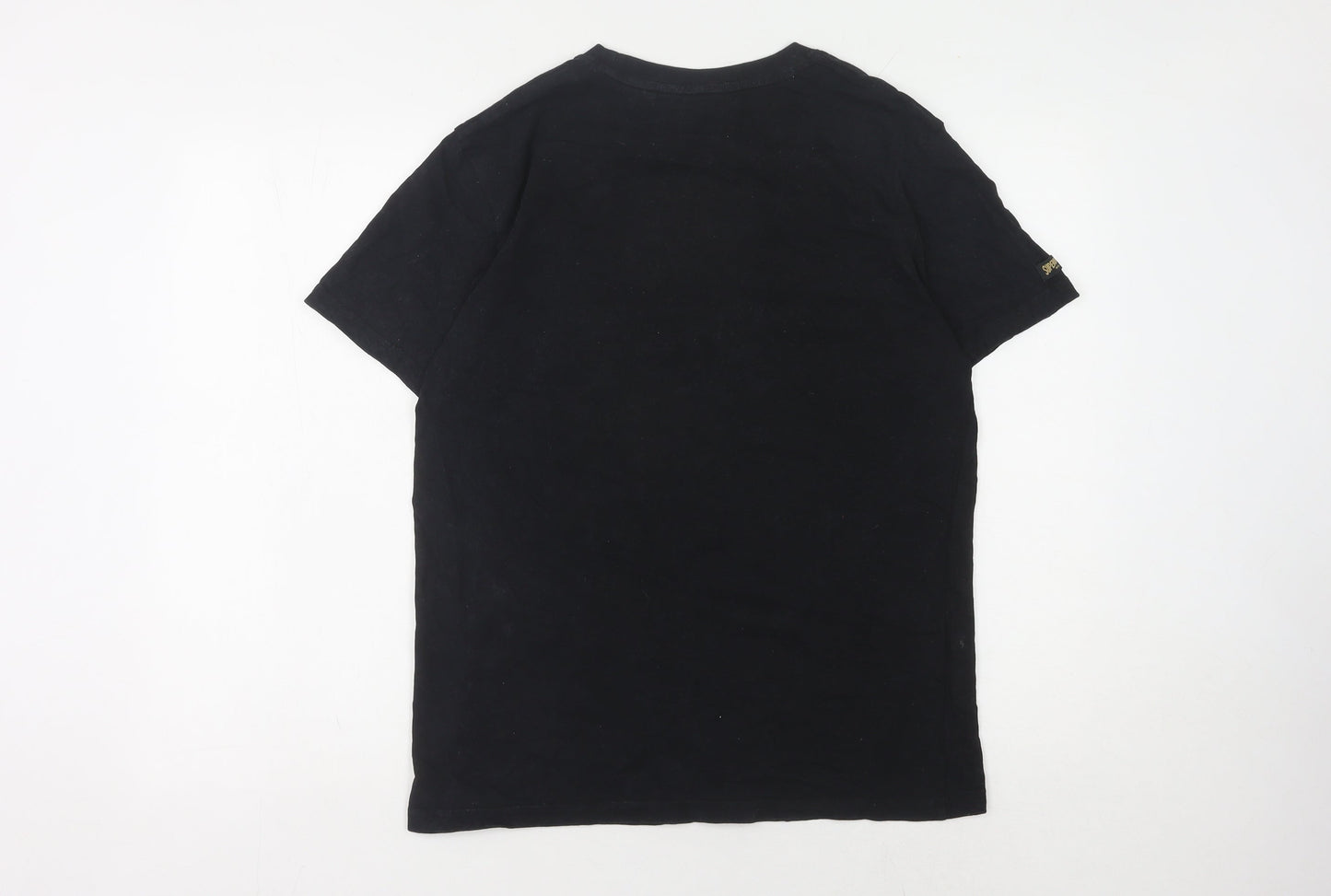 Superdry Men's Black T-Shirt, Size S, Classic Logo Style
