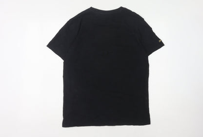 Superdry Men's Black T-Shirt, Size S, Classic Logo Style