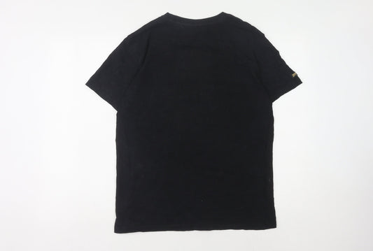 Superdry Men's Black T-Shirt, Size S, Classic Logo Style