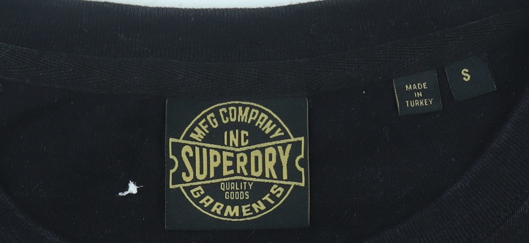 Superdry Men's Black T-Shirt, Size S, Classic Logo Style