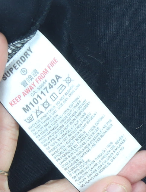 Superdry Men's Black T-Shirt, Size S, Classic Logo Style