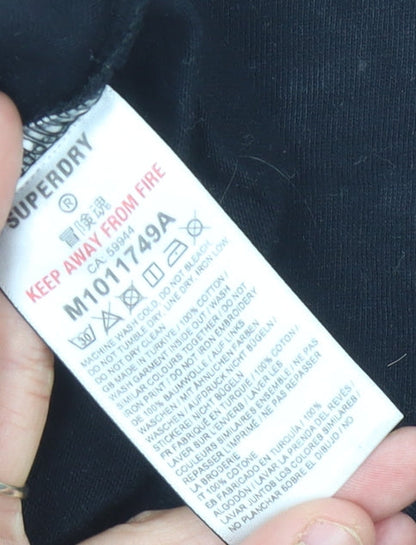 Superdry Men's Black T-Shirt, Size S, Classic Logo Style