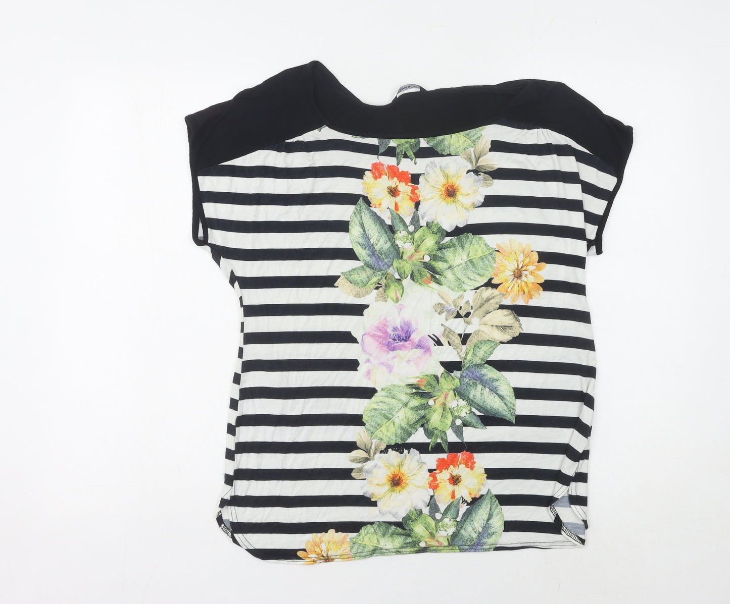Womens UK Size 14 Roman Black Basic T-Shirt
