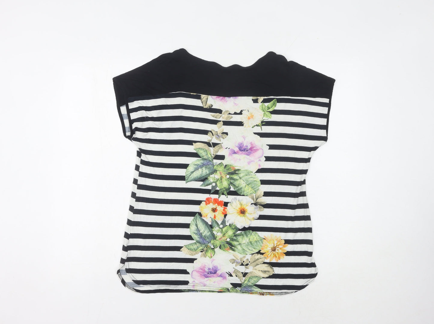 Womens UK Size 14 Roman Black Basic T-Shirt
