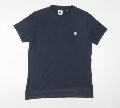 Pretty Green Men's Blue M T-Shirt, Crew Neck, Logo Accent