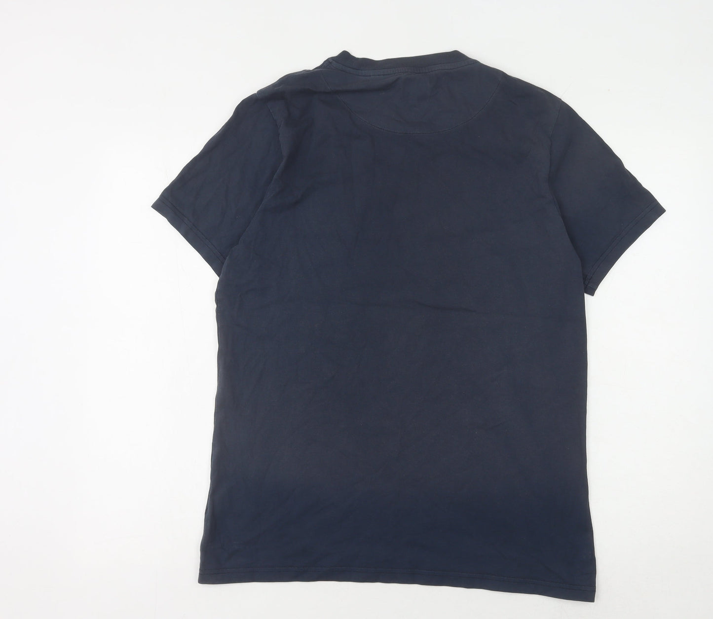 Pretty Green Men's Blue M T-Shirt, Crew Neck, Logo Accent