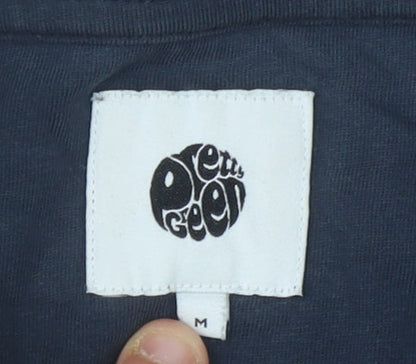 Pretty Green Men's Blue M T-Shirt, Crew Neck, Logo Accent