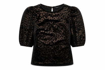Womens UK Size 8 M&Co Black Jersey Blouse