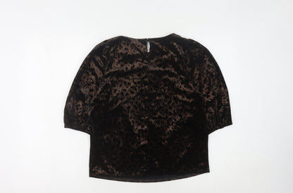 Womens UK Size 8 M&Co Black Jersey Blouse