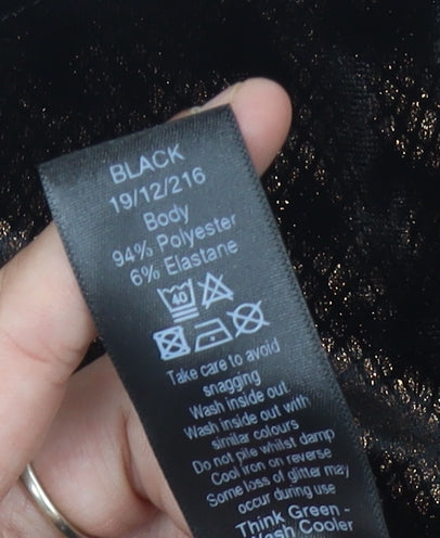 Womens UK Size 8 M&Co Black Jersey Blouse