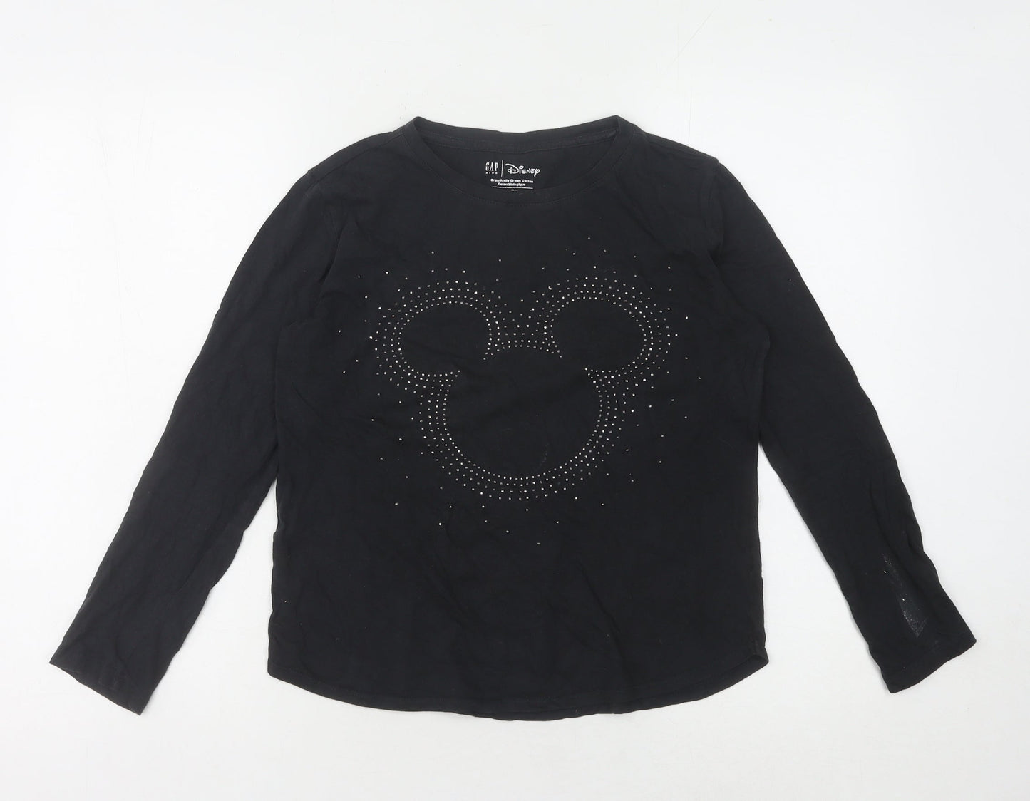 Gap Kids Disney Girls Black T-Shirt, XL, Mickey Mouse Design