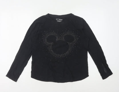 Gap Kids Disney Girls Black T-Shirt, XL, Mickey Mouse Design