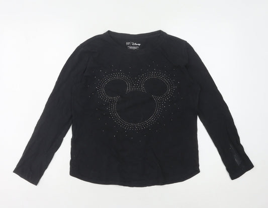 Gap Kids Disney Girls Black T-Shirt, XL, Mickey Mouse Design