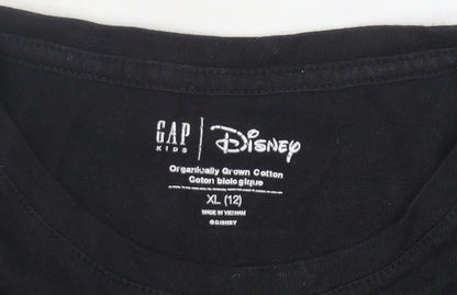 Gap Kids Disney Girls Black T-Shirt, XL, Mickey Mouse Design