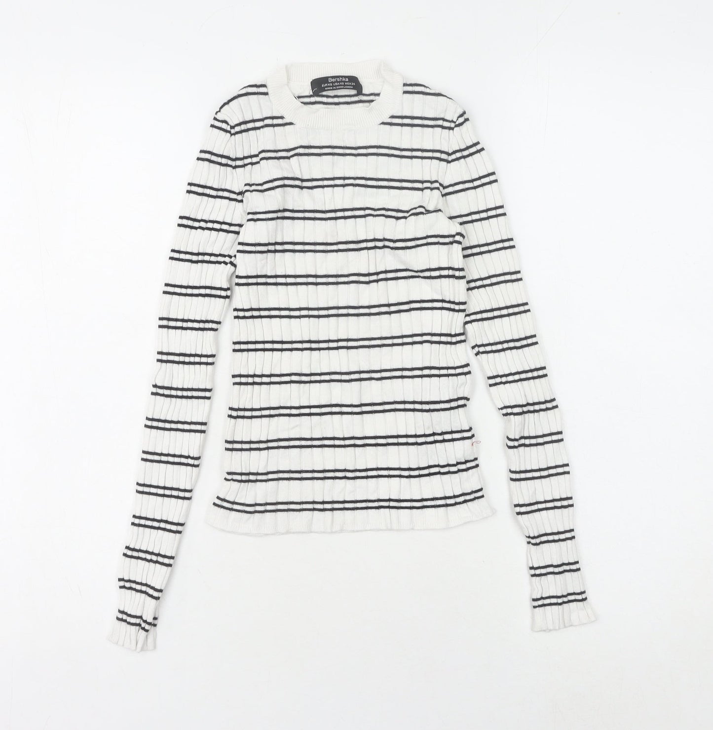 Womens UK Size XS Bershka White Pullover Jumper