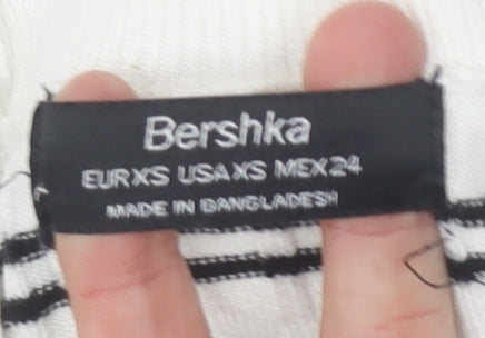 Womens UK Size XS Bershka White Pullover Jumper