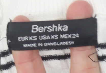 Womens UK Size XS Bershka White Pullover Jumper