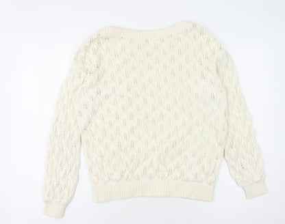 Womens UK Size M YAYA Ivory Pullover Jumper