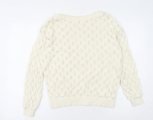 Womens UK Size M YAYA Ivory Pullover Jumper
