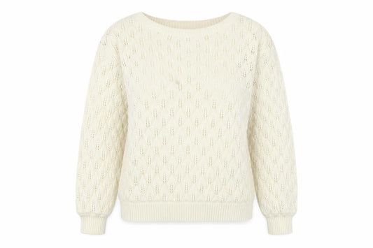 Front view of YAYA Women's Ivory jumper Knit Medium
