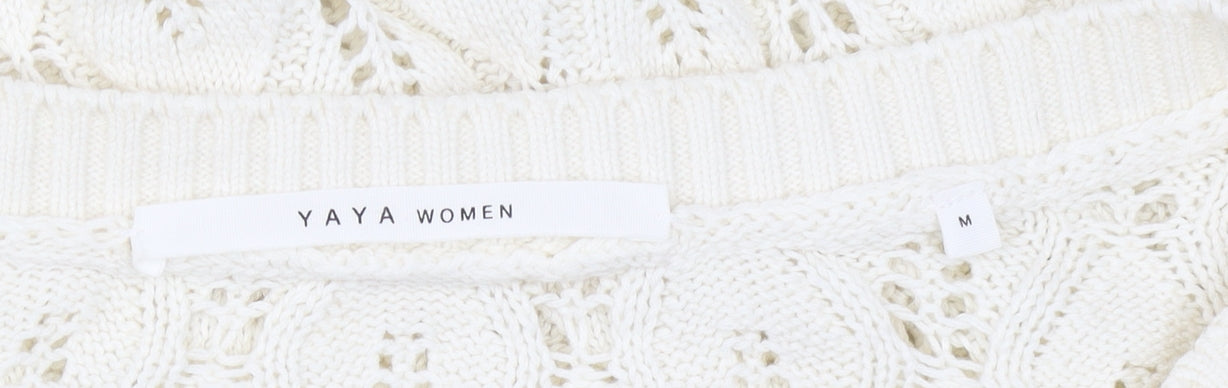 Womens UK Size M YAYA Ivory Pullover Jumper
