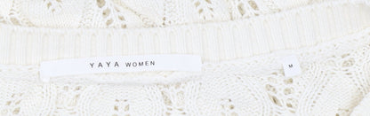 Womens UK Size M YAYA Ivory Pullover Jumper