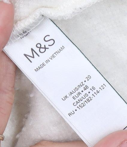 Womens UK Size 20 Marks and Spencer Ivory Pullover Sweatshirt