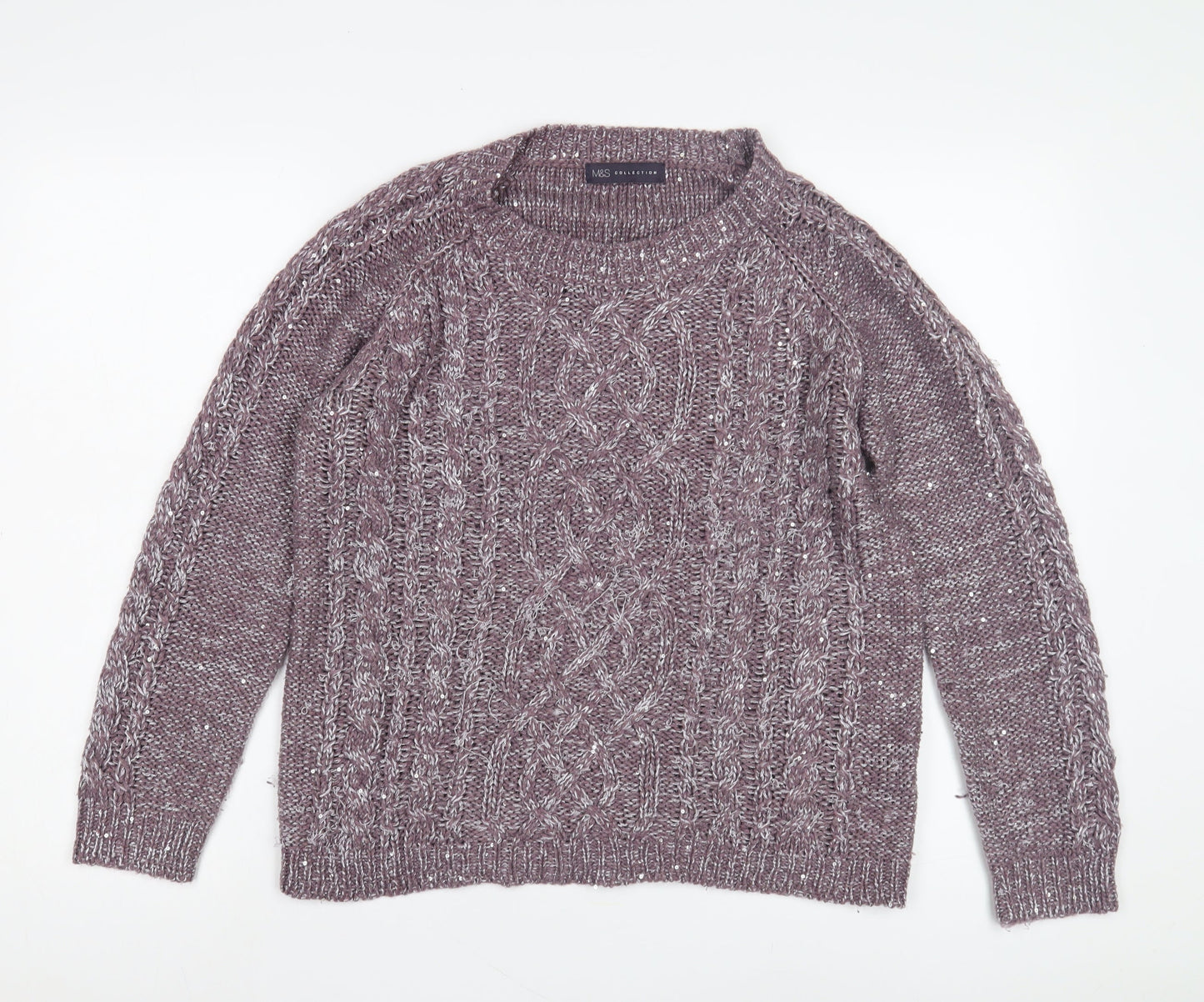 Womens UK Size 14 Marks and Spencer Purple Pullover Jumper