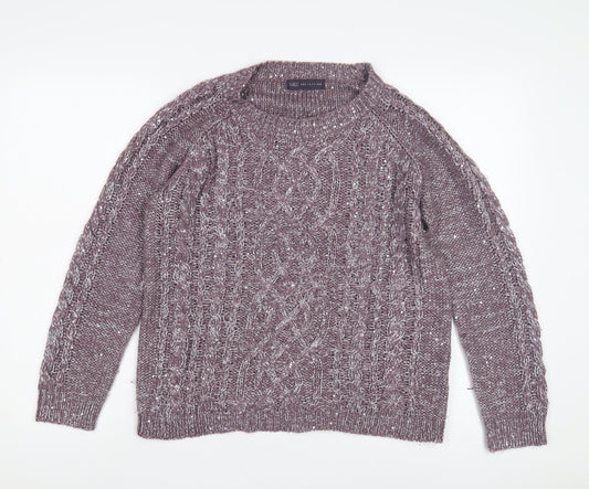 Womens UK Size 14 Marks and Spencer Purple Pullover Jumper
