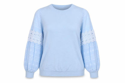 Young Holy Women's Blue Pullover Jumper, Size 8, Embroidered