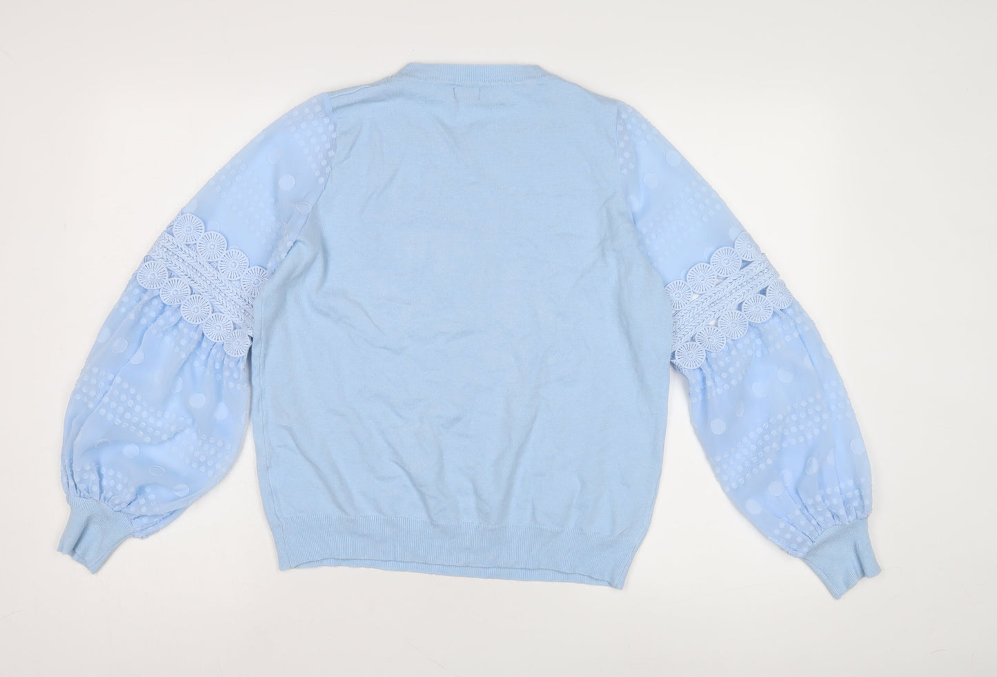 Young Holy Women's Blue Pullover Jumper, Size 8, Embroidered