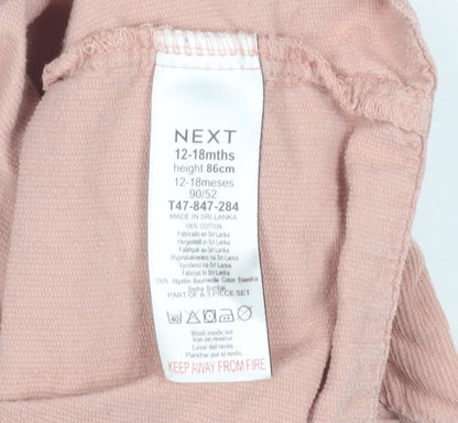 Next Girls Pink Pinafore Dress, 12-18 Months, Cotton